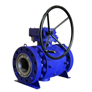Válvulas de bola de cuerpo dividido de acero inoxidable con trunnion de 6 pulgadas, 900 lb, A105, con caja de engranajes, OEM ZQV, 3 piezas - Product Image 2