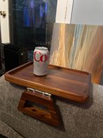 Faltbares Holz-Bambus-Sofatablett mit Clip-Design für Wohnzimmer Snacks Getränke Laptop & Fernbedienungshalter