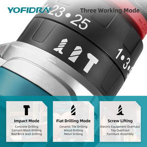 YOFIDRA Taladro <span class=keywords><strong>de</strong></span> Impacto Eléctrico 3 en 1, Modelo 25+3, Taladro <span class=keywords><strong>de</strong></span> Impacto Inalámbrico Portátil para Trabajos en Madera, Compatible con Baterí<span class=keywords><strong>a</strong></span> Makita <span class=keywords><strong>de</strong></span> 21V - Product Image 5