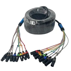 8-Kanal XLR-Stecker-Buchse-Serpentinen kabel 8-Wege-Audiokabel Rot Schwarz Grün Blau Orange Gelb Grau Braun