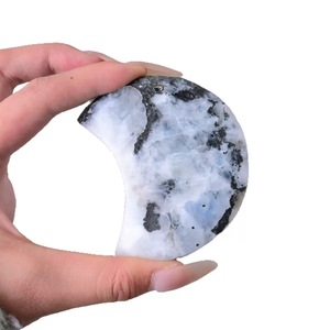 En gros, Ornement de lune en pierre de lune arc-en-ciel naturelle, en forme de sceptre, de baton, de tour, de baguette ou de goutte d'eau, pour la décoration intérieure Feng Shui et comme cadeau - Product Image 6
