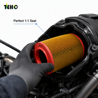 Filtre à air durable TENGHAO à longue durée de vie, élément cylindrique jaune pour la protection du moteur de moto par tous les temps TEHO