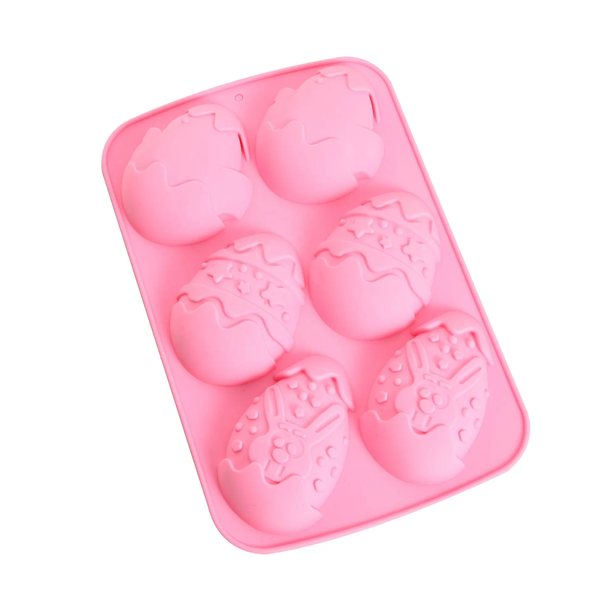 Hot Selling Products 2023 6 Holes Cute Egg Shaped Cake Silicone Mold For Cake Decorating Cake Tools