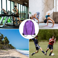 Sac de sport personnalisé en nylon et polyester imperméable avec cordon de serrage et logo imprimé