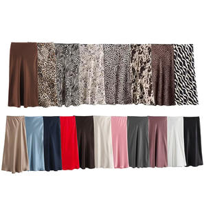 Nouvelle <span class=keywords><strong>jupe</strong></span> mi-longue texturée en <span class=keywords><strong>satin</strong></span> de soie pour femmes en plusieurs couleurs - Product Image 1