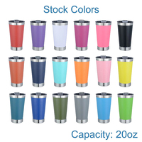 Mug à bière classique en acier inoxydable à double paroi isolé sous vide avec ouvre-bouteille intégré, écologique, pour fêtes et camping