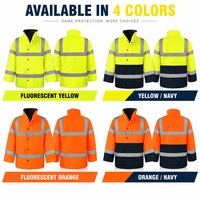 Veste de travail de sécurité réfléchissante fluorescente OEM, imperméable, pour temps froid, aéroport, logistique, port, mines, ingénieur, vêtements de travail