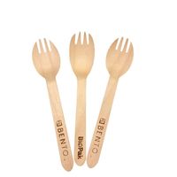 100% couverts compostables biodégradables en bois de bouleau jetables en vrac écologiques naturels