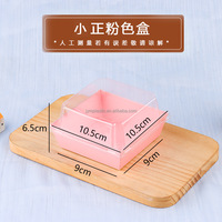 Couvercle Transparent Rectangulaire Carré Papier Emballage En Plastique Dessert Gâteau Snack Boîtes avec Couvercle Boîte De Papier Kraft
