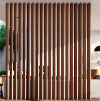 Paravent de séparation en lattes de bois, design moderne et épuré, pour salon et entrée, avec poteau de séparation, design tendance