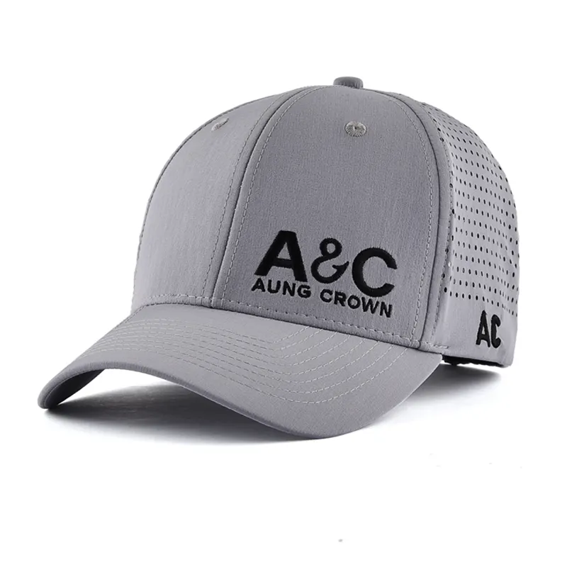 custom logo Lightweight Perforated Golf Cap baseball quick dry Laser Holes polyester sports golf Hats for men women