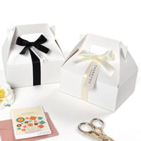 Caja de embalaje de tarta de queso blanca, papel de embalaje de comida para hornear a mano, precio bajo