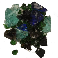 Pierres de verre concassé massif en vitrail pour aménagement paysager moderne, foyers, remplissages de vases, décoration extérieure - Écologique