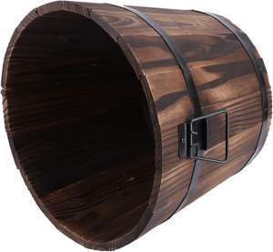 Flor de madera bucketcountrywind flor potwooden bucketplant pot boxcon orificio de drenaje handlesuitable para patio jardín patio trasero - Product Image 3