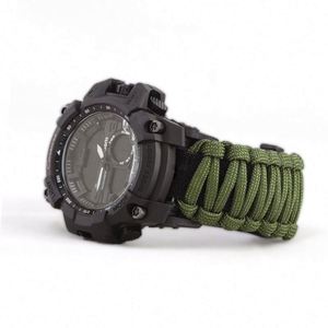 Free Sample <b>Outdoor</b> Mens Gift Waterproof Emergency 6-in-1 Camping Survival Paracord <b>Watch</b> - Product Image 4