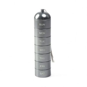 Boîte à pilules en métal à grande capacité avec 7 compartiments, étanche, en acier inoxydable - Product Image 1