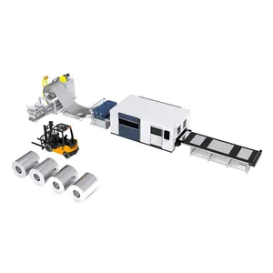 Full-automatic Coil Fed Laser Cutting Line Combines A Fiber Laser Cutting Machine With An Automatic Metal Coil Feeding System