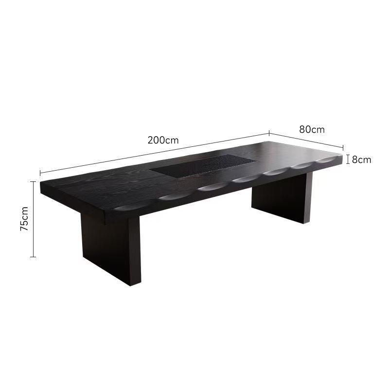 Table à thé en bois massif : 200*80*75*8 cm
