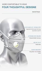 หน้ากาก CE <span class=keywords><strong>FFP2</strong></span>แบบพับได้หน้ากากป้องกันก๊าซพิษกรองครึ่ง <span class=keywords><strong>FFP3</strong></span>พร้อมวาล์วประสิทธิภาพสูงหน้ากากกันฝุ่น - Product Image 5