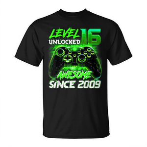 Camiseta para videojugadores con nivel 16 desbloqueado, 16.º cumpleaños, increíble desde 2009 - Product Image 2