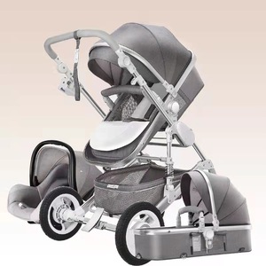 Cochecito de bebé 2 en 1, alto paisaje, se puede colocar, reclinar y <span class=keywords><strong>cambiar</strong></span> la dirección, amortiguador absorbente, plegable, para recién nacido - Product Image 4