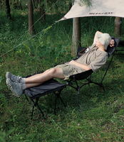 Nouvelle conception de chaises lune portables en aluminium, légères, pliantes, pour le camping, la plage, la randonnée, la pêche et les parcs