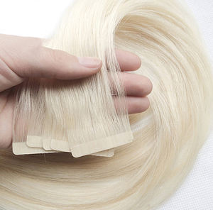 Cabello LSY # Extensiones de Cabello Humano Remy Vietnamita Rubio Platinado 613 con Tramas Invisibles y Cinta Adhesiva Fuerte - Product Image 2