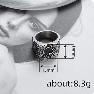 Anello da Uomo H422 con Motivo a Picche, Onice Nero con Incastonatura a Castone, Gioiello alla Moda, Idea Regalo - Product Image 4