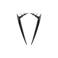 Autocollants en vinyle pour grille d'aération avant en ABS noir brillant et motif carbone, compatibles avec Audi A7 S7 2015 à 2018