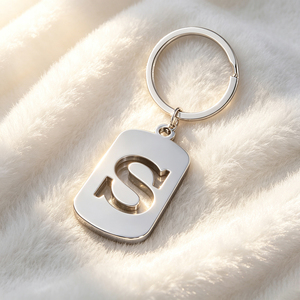 Luxury Stainless Steel Rectangle Keychain with 3D H Logo Die Cutting Printing Hard-Wearing Design - Product Image 2