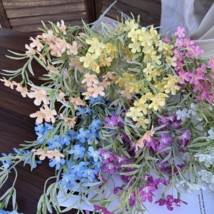 Fleurs artificielles Jinxi, bouquet floral en soie, blanc, rose, bleu, champagne, violet, accessoires de décoration pour mariage et maison - Product Image 1