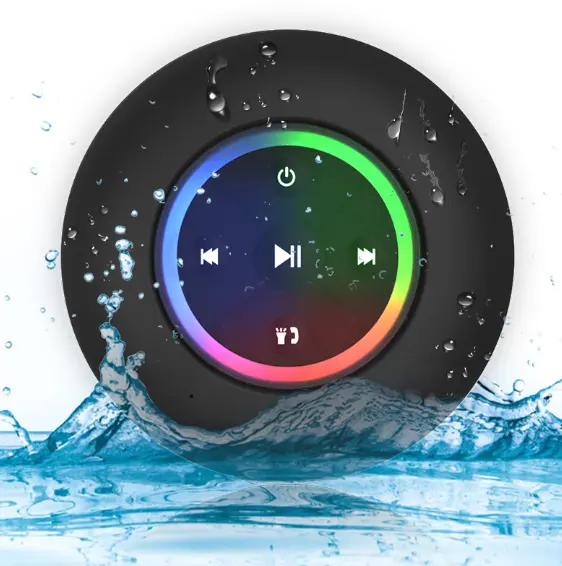 Portable IPX4 Waterproof Led Light Wireless Speaker Shower Blue tooth Speaker Subwoofer