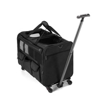 Portable Pet Trolley Case Amovible Roue Universelle Respirant Pliable Grande Capacité Chiot Sac De Voyage Respirant Chat Transporteur