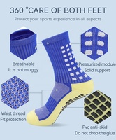 LINGTU Ensemble de chaussettes antidérapantes pour l'entraînement de football, équipement de protection, manchons de compression pour mollets, chaussettes de football à grip, lot de 2