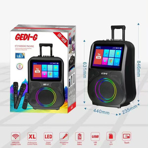 GD-1418 mới thông minh hệ thống màn hình cảm ứng BT đa chức năng <span class=keywords><strong>WIFI</strong></span> video Xe đẩy loa với 8 inch karaoke Đảng PA loa hoạt động - Product Image 4