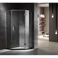 Cube de douche pivotant à 360 °, compartiment de douche en verre facile à nettoyer, porte de salle de bains, écran de douche en verre sans cadre, panneau en verre fixe
