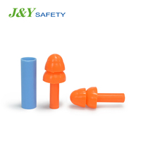 Bouchons d'oreilles intra-auriculaires réutilisables en silicone pur souple Conception à deux couches Méthode d'insertion Push-In Prise de vue de sécurité Protection auditive anti-bruit