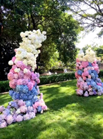 Vente en gros de fleurs d'hortensia artificielles en soie faites à la main pour la décoration de table pour mariage, Saint-Valentin, fête