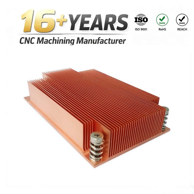 High Density Custom Milled Pure Copper Industrial Heat Sinks Automotive Electronic Cooling Systems CNC Turning Heat Sinks