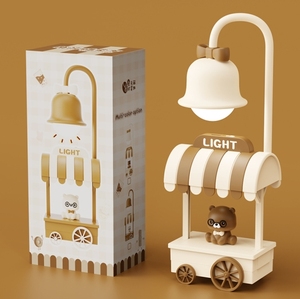 Lámpara de escritorio de oso recargable con USB, LED, carrito, con luz nocturna, ABS, para estudiantes, dormitorio - Product Image 5