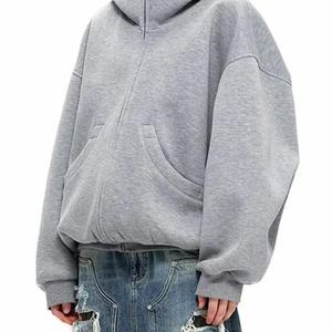 Sudadera con capucha de peso pesado para mujer, estilo urbano, con etiqueta personalizada, logo impreso, cuello con cremallera y cordón elástico, blusa informal - Product Image 4