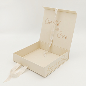 Biodegradable Custom Hot Luxury Magnetic Gift Box Packaging Ribbon Handle Folding Magnetic Closure Gift <b>Boxes</b> - Product Image 1