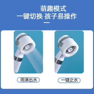 หัวฝักบัวสำหรับเด็กแบบพกพา สเปรย์นวดฟองอากาศ ฝักบัวอาบน้ำสำหรับใช้ในบ้าน หัวฉีดสีขาว วัสดุ ABS - Product Image 3