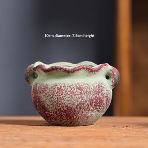 Petit pot de fleurs en céramique créatif pour succulentes méditerranéennes, pot en argile à contrôle de racine rouge, vente en gros à prix réduit - Product Image 5