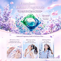 Capsules de lessive personnalisées quatre-en-un : nettoyage, adoucissement et perles parfumées concentrées