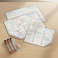 Kit de décoration de dortoir moderne personnalisé en feutre uni, amovible, réutilisable, durable, flexible, facile à coller, planificateur interactif hebdomadaire et mensuel