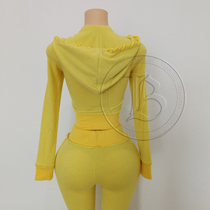 2025 Mùa Thu Mùa Đông Hoodies Áo Khoác Và Quần ống loe Quần Áo Các Nhà Sản Xuất Y2K Quần Áo Loungewear Phụ Nữ Rhinestone 2 Mảnh Thiết Lập - Product Image 6