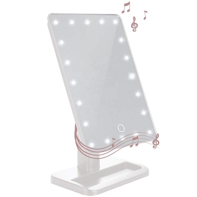 U-Reflect Beauty LED Wireless Swivel Smart Home Vanity Make up bluetooth Speaker Mirror with Tray Light