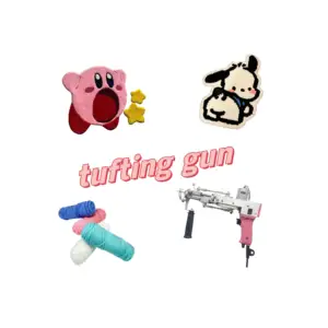 2 in 1 electric tufting manufacturer Carpet making carpet machine cutting pile ring Hand tufting gun DIY cute pink