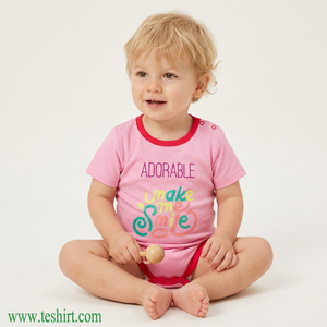 Combinaisons d'été pour bébés en coton biologique, douces, à manches courtes, unisexes, avec boutons-pression, écologiques, vente en gros, service OEM, Inde, Tirupur - Product Image 1